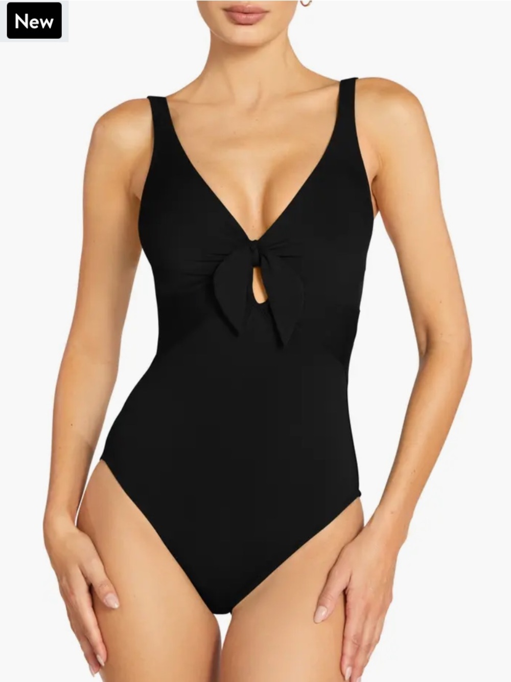 Robin Piccone Ava Knit One-Piece Swimsuit Black Size 8
